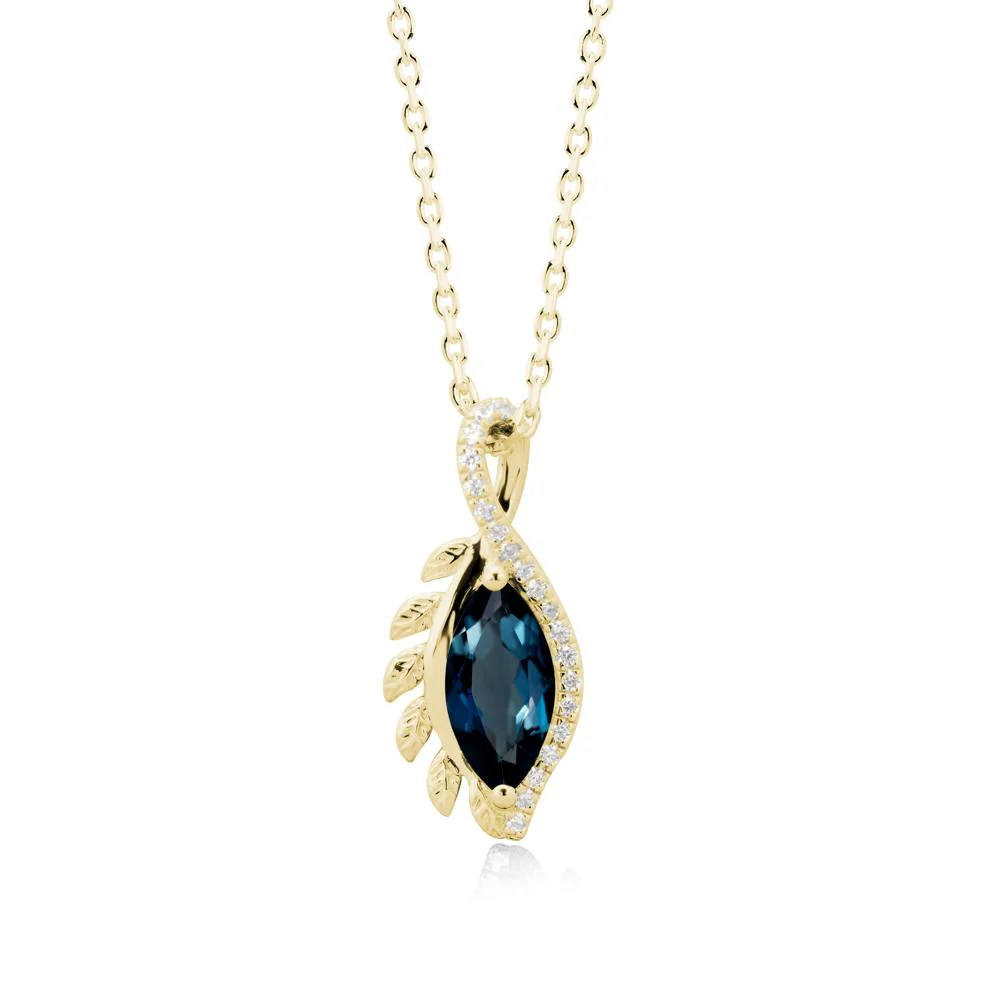 Nature Inspired Marquise London Blue Topaz Necklace - Image 7