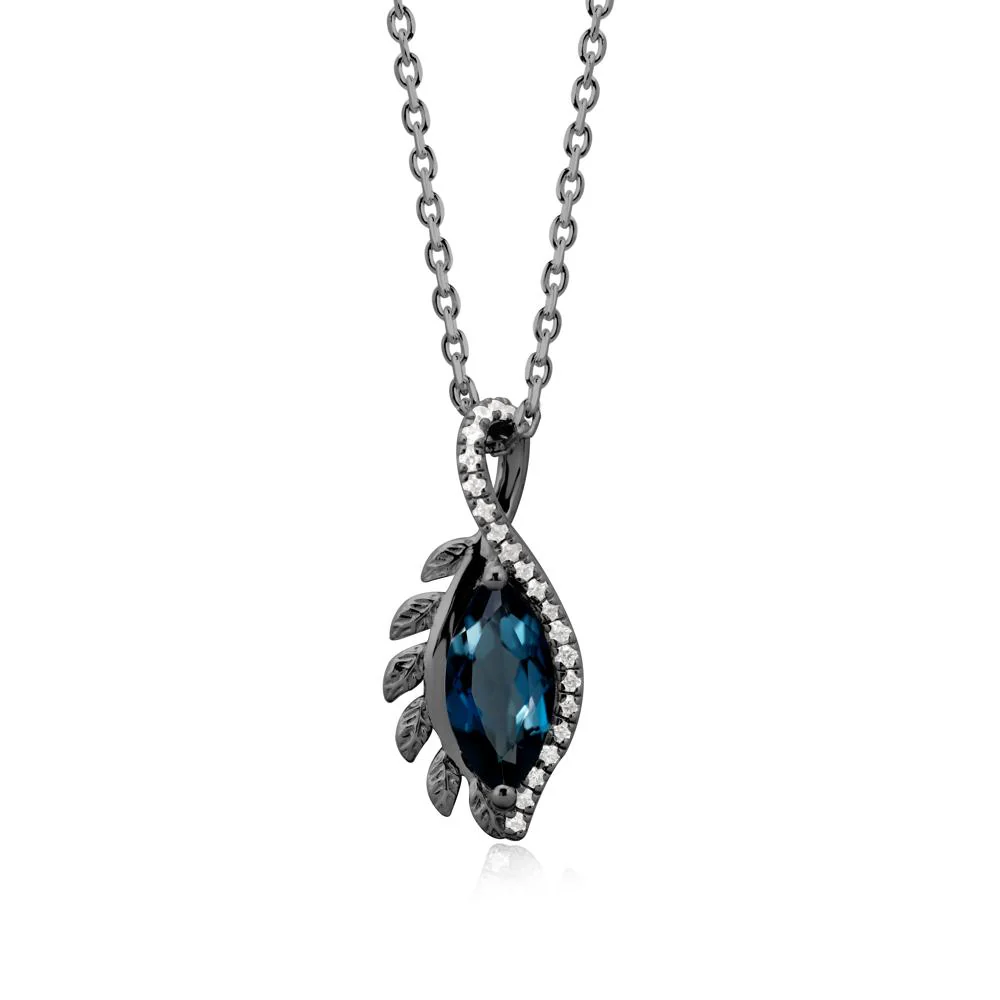 Nature Inspired Marquise London Blue Topaz Necklace - Image 8