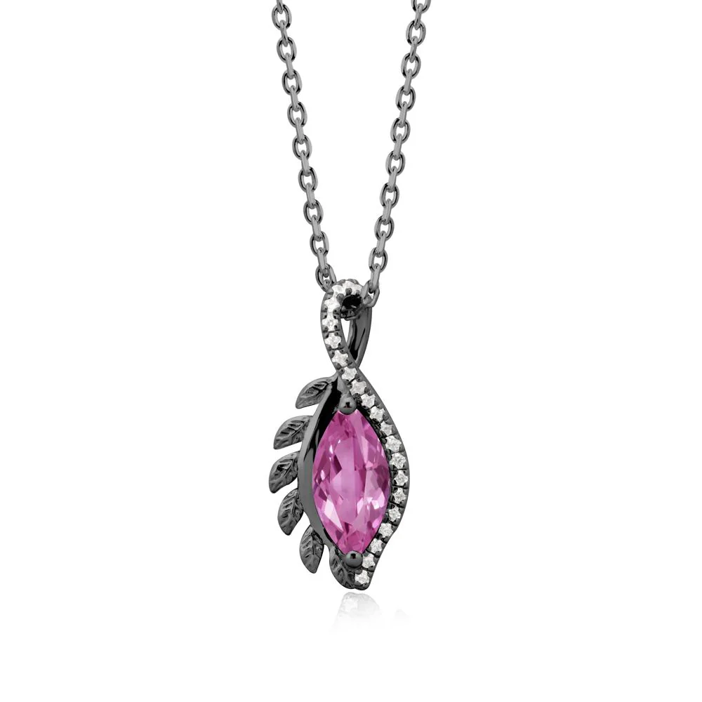 Nature Inspired Marquise Pink Sapphire Necklace - Image 7