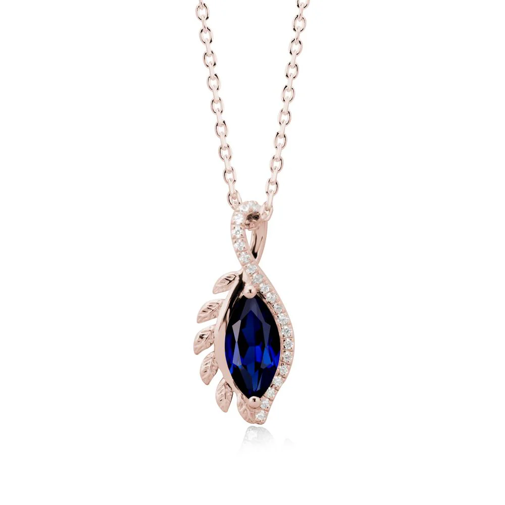 Nature Inspired Marquise Sapphire Necklace - Image 2