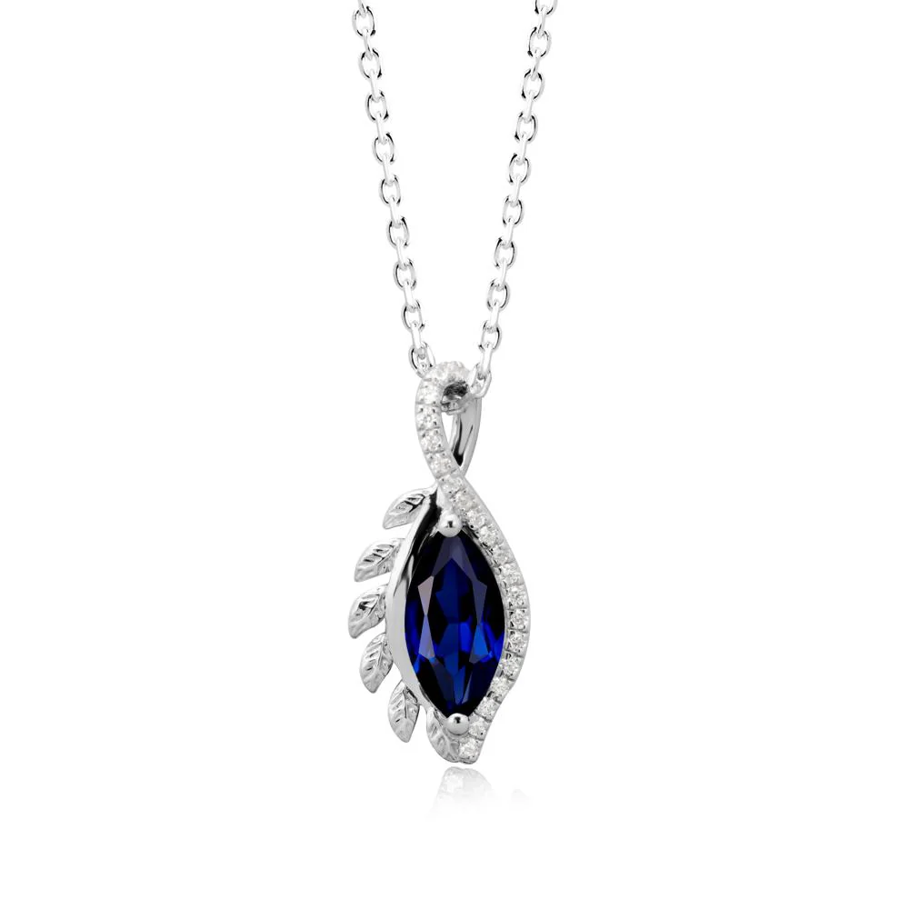 Nature Inspired Marquise Sapphire Necklace - Image 3