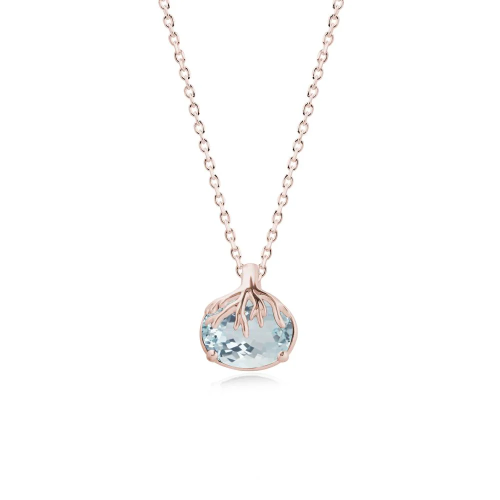 Nature Inspired Oval Aquamarine Necklace - Image 2