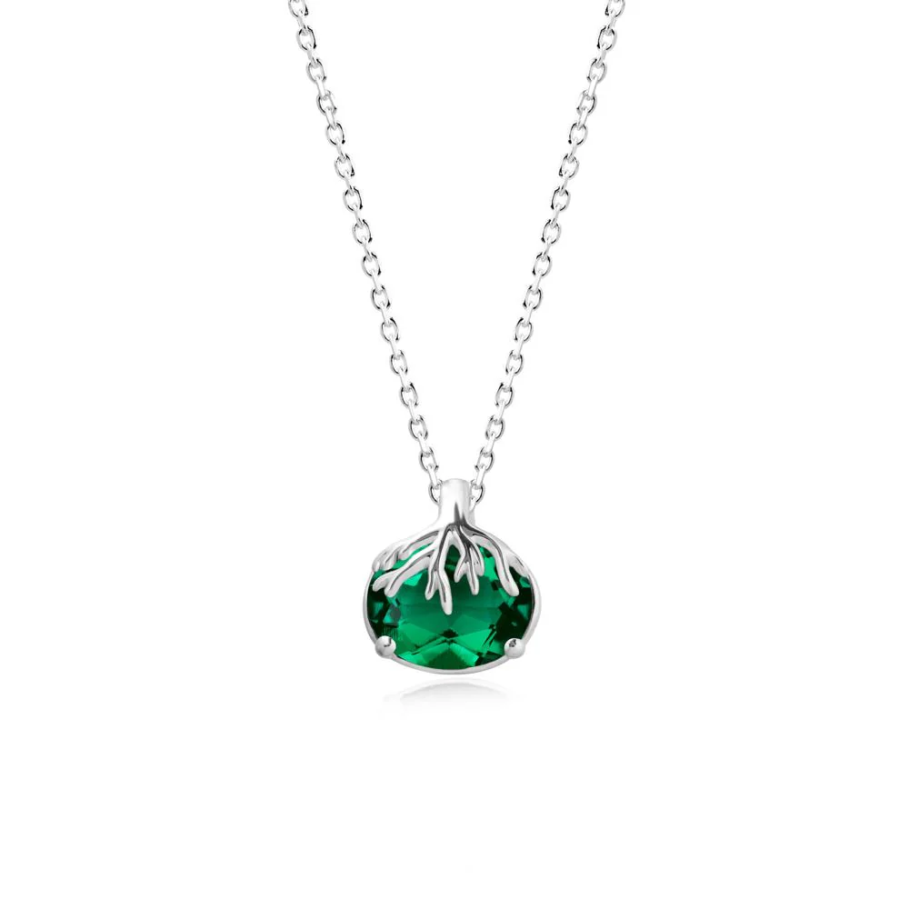 Nature Inspired Oval Emerald Necklace - Image 5
