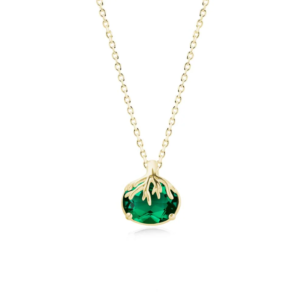 Nature Inspired Oval Emerald Necklace - Image 6
