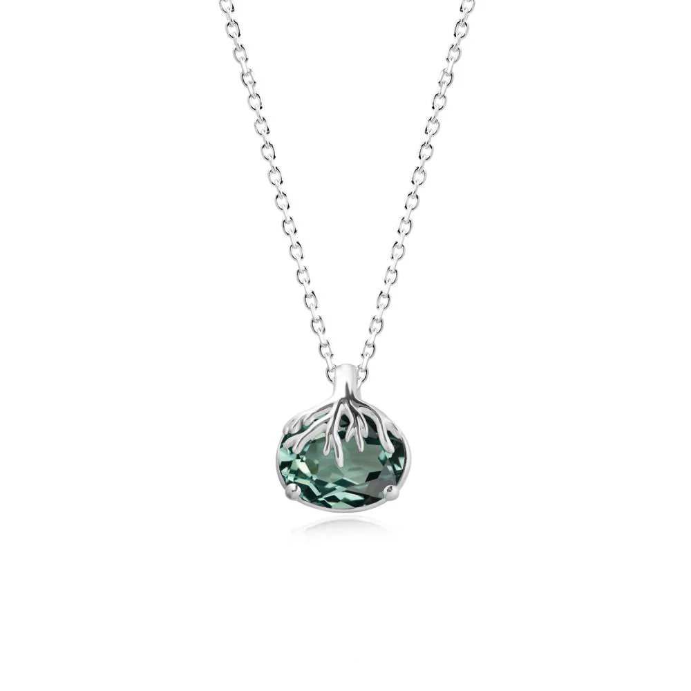 Nature Inspired Oval Green Sapphire Necklace - Image 3