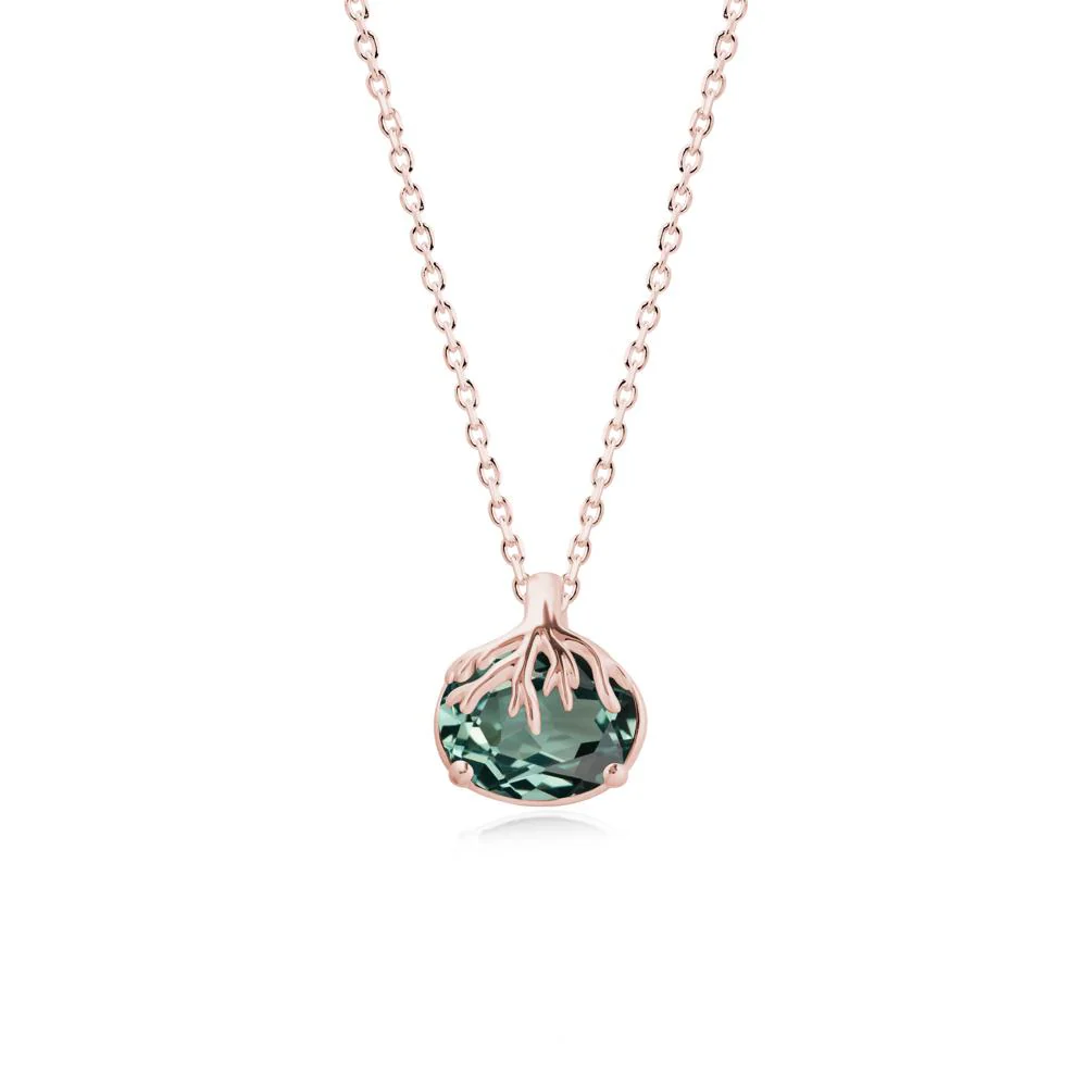 Nature Inspired Oval Green Sapphire Necklace - Image 5
