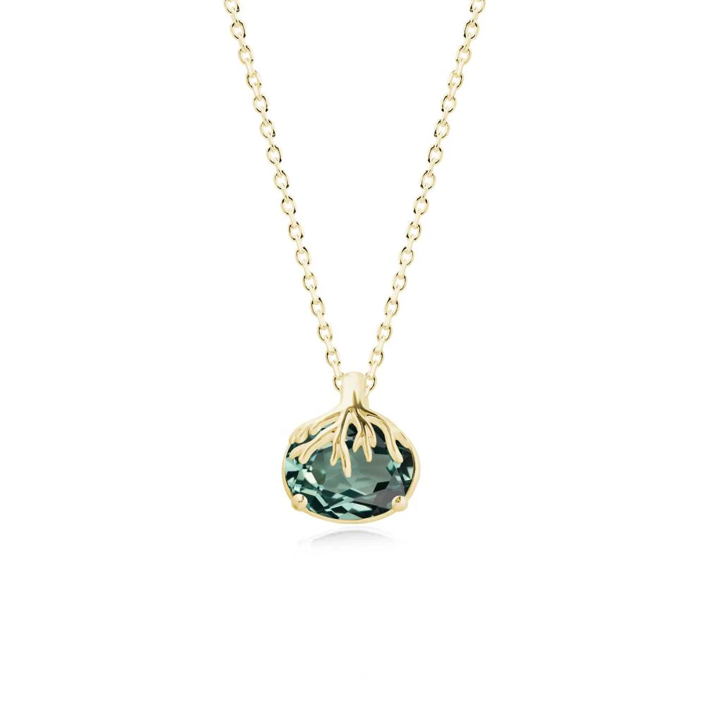 Nature Inspired Oval Green Sapphire Necklace - Image 7