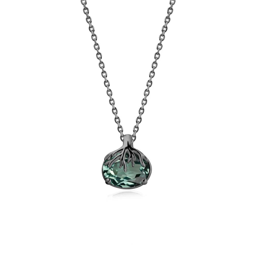 Nature Inspired Oval Green Sapphire Necklace - Image 8