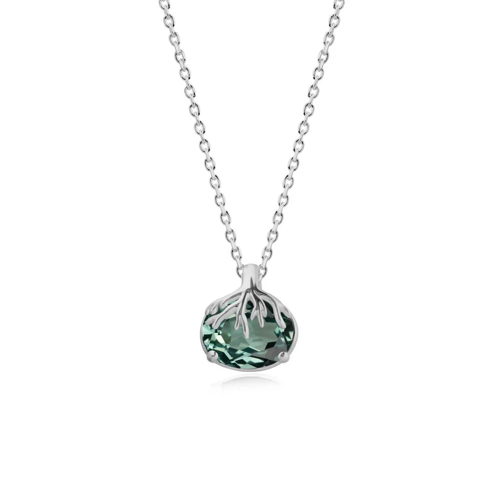 Nature Inspired Oval Green Sapphire Necklace - Image 9