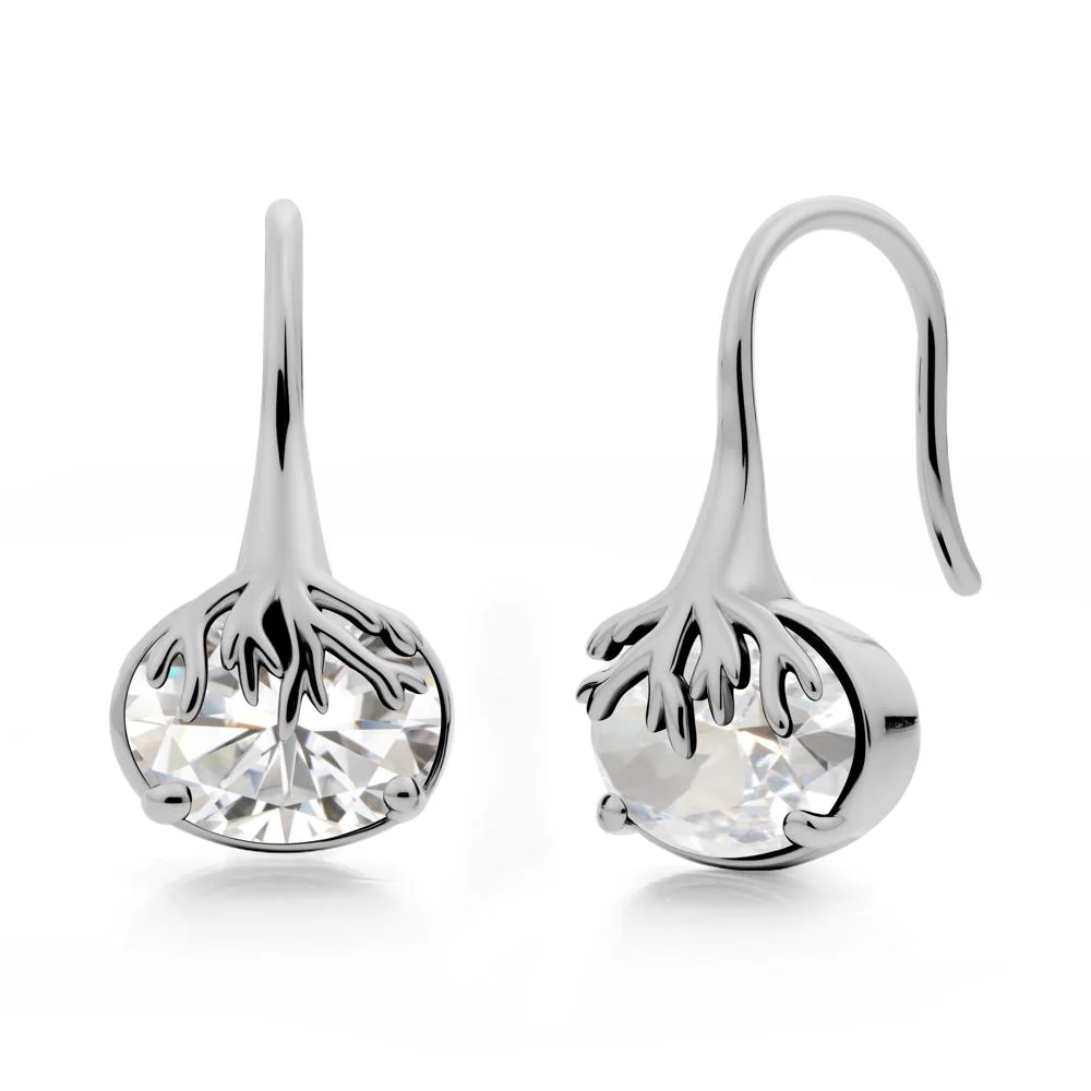 Nature Inspired Oval Moissanite Earrings
