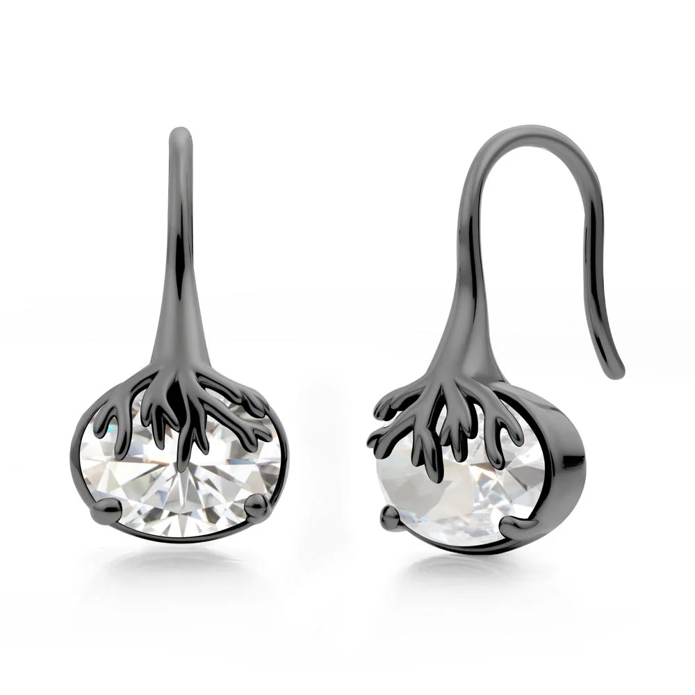 Nature Inspired Oval Moissanite Earrings - Image 6