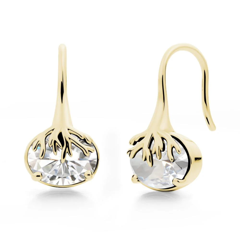 Nature Inspired Oval Moissanite Earrings - Image 8