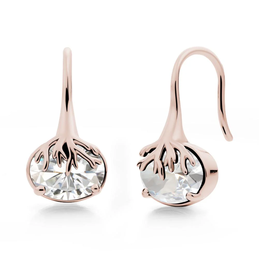 Nature Inspired Oval Moissanite Earrings - Image 9