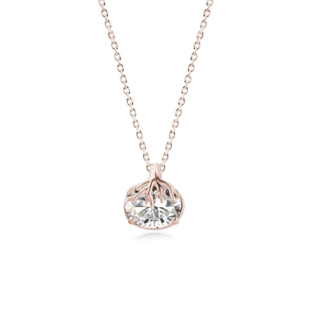 Nature Inspired Oval Moissanite Necklace