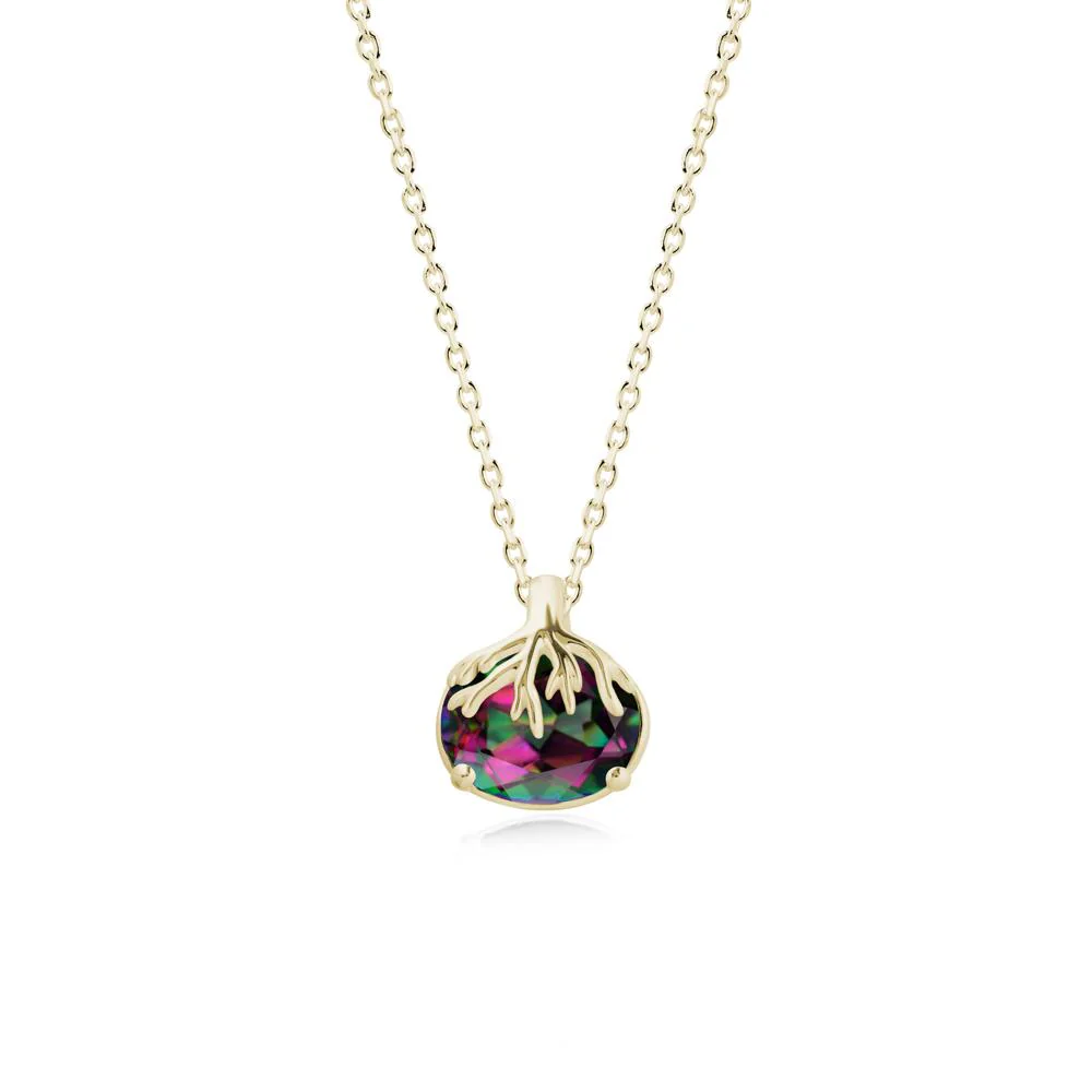Nature Inspired Oval Mystic Topaz Necklace - Image 4