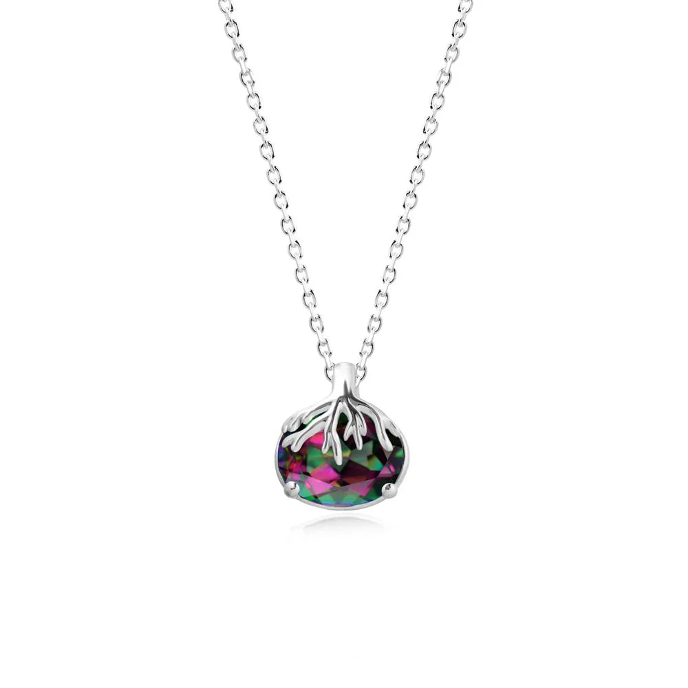 Nature Inspired Oval Mystic Topaz Necklace - Image 9