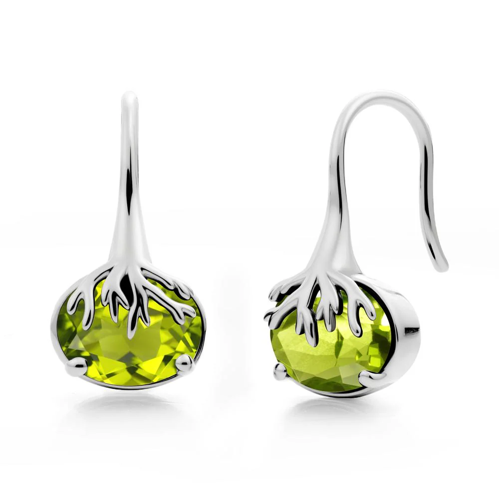 Nature Inspired Oval Peridot Earrings - Image 7