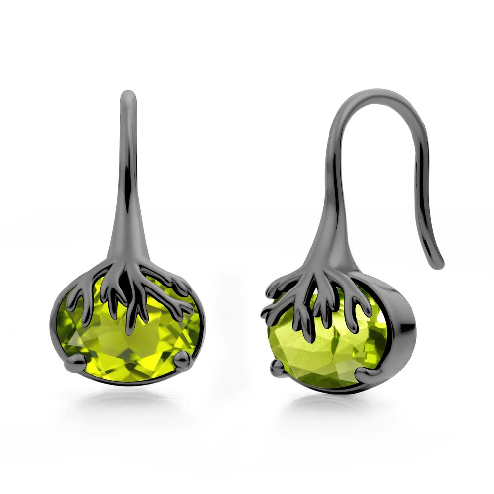 Nature Inspired Oval Peridot Earrings - Image 8