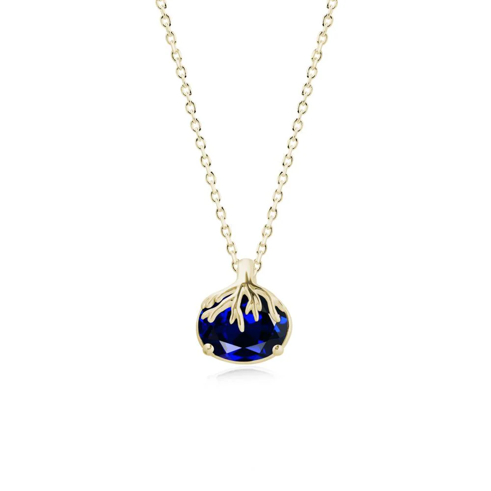 Nature Inspired Oval Sapphire Necklace - Image 4