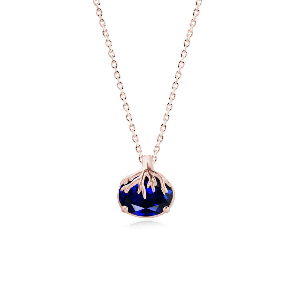 Nature Inspired Oval Sapphire Necklace - Image 5