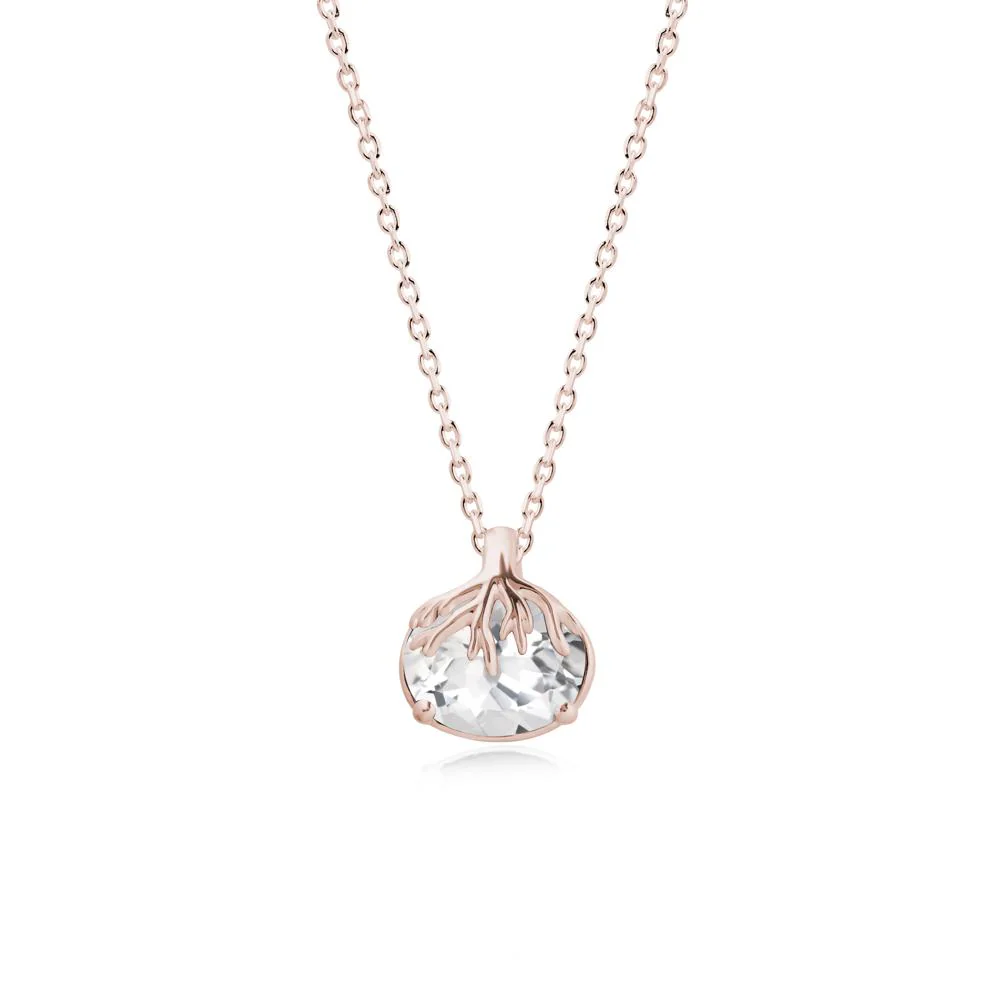 Nature Inspired Oval White Topaz Necklace - Image 2