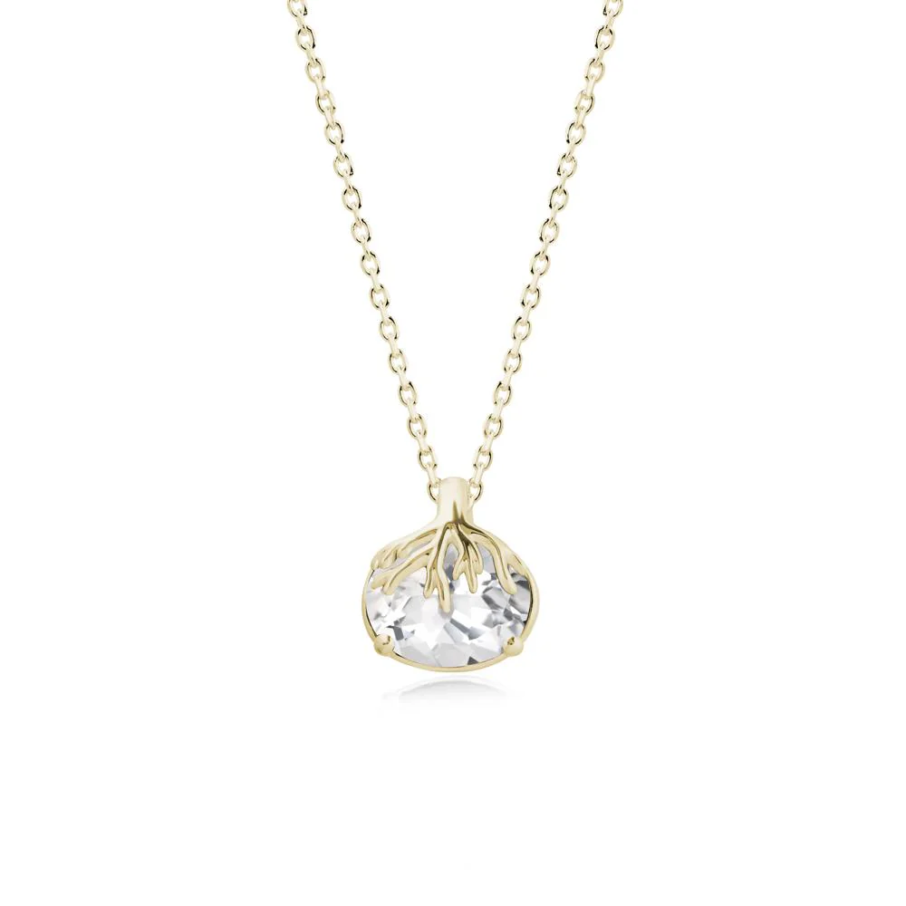 Nature Inspired Oval White Topaz Necklace - Image 4