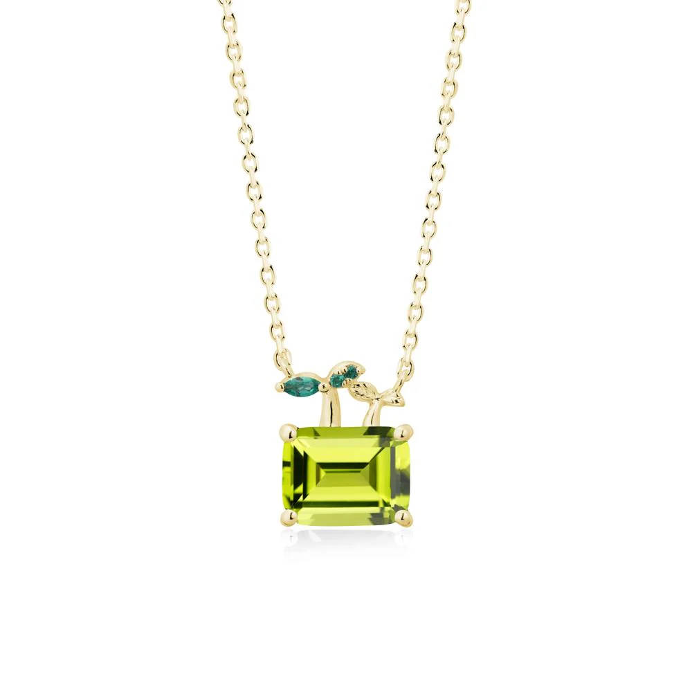 Nature Inspired Peridot and Emerald Pendant Necklace - Image 7