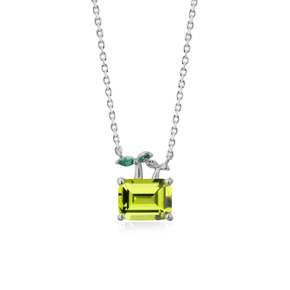 Nature Inspired Peridot and Emerald Pendant Necklace - Image 8