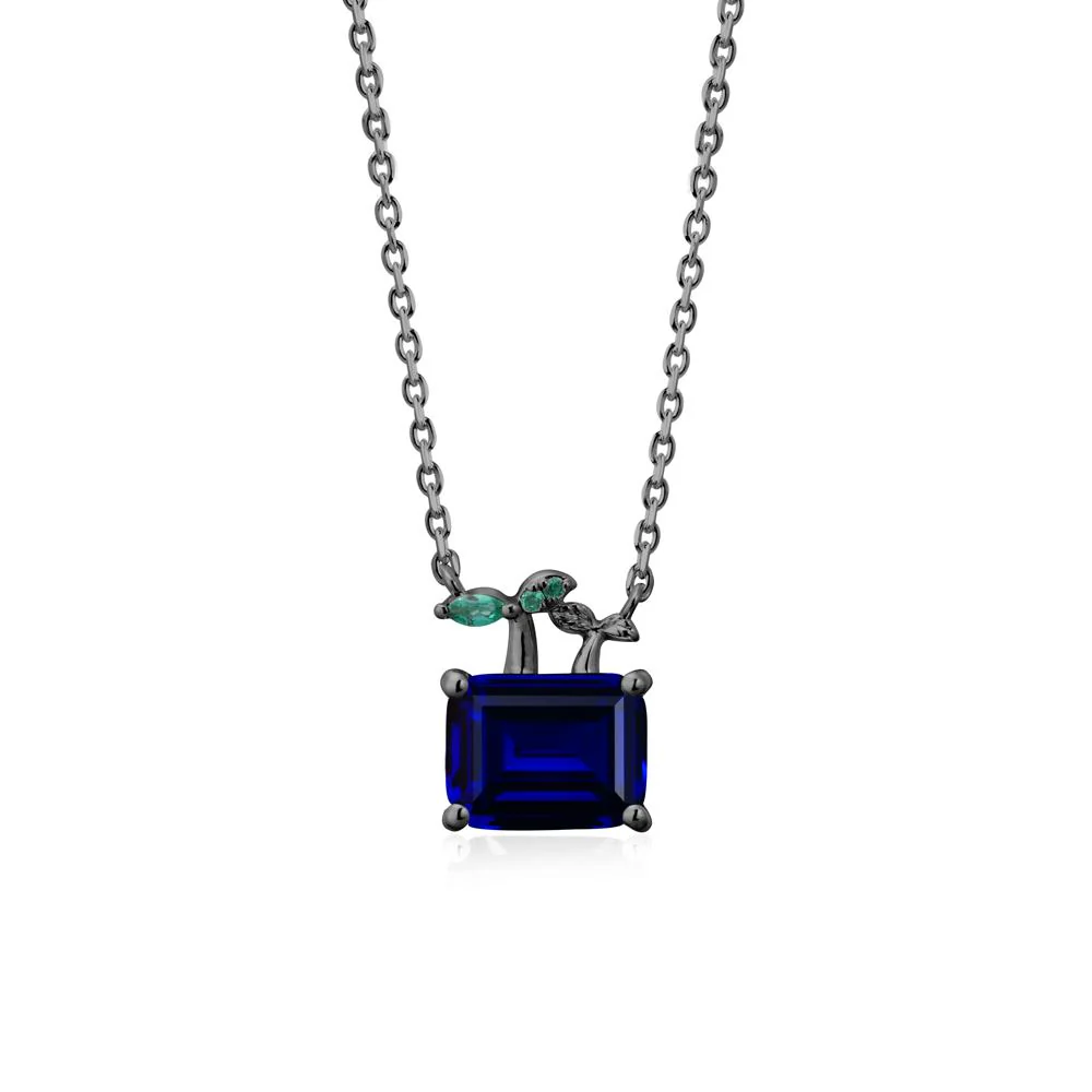 Nature Inspired Sapphire and Emerald Pendant Necklace - Image 7