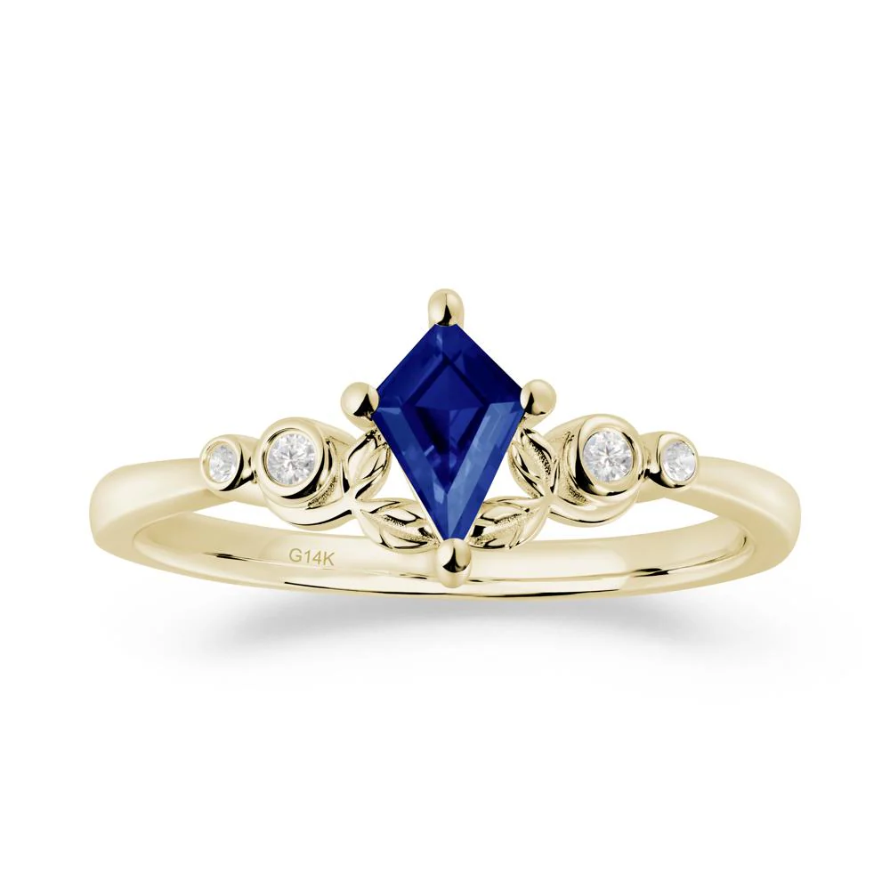 Nature Inspired Sapphire Leaf Wedding Ring - Image 4