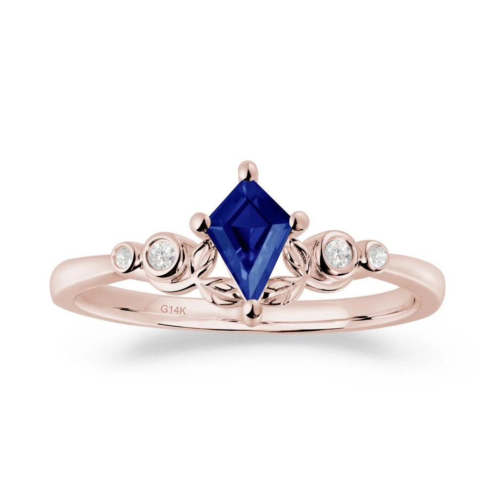 Nature Inspired Sapphire Leaf Wedding Ring - Image 6