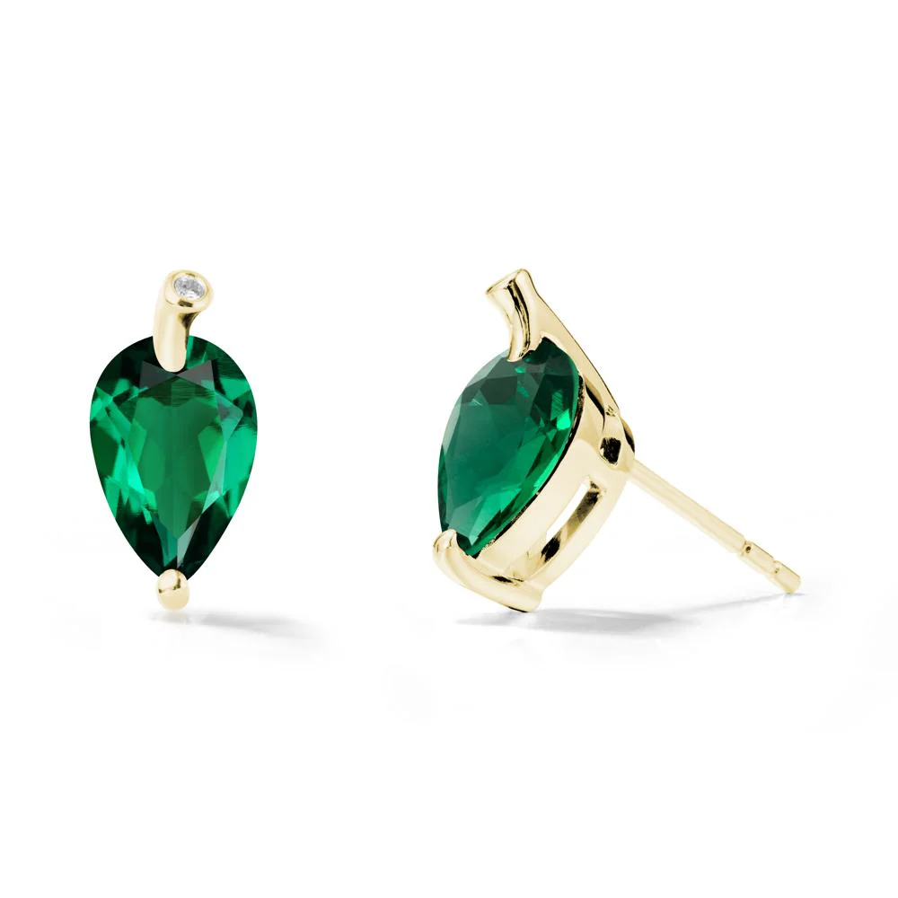 Nature Inspired Teardrop Emerald Leaf Earrings - Image 7