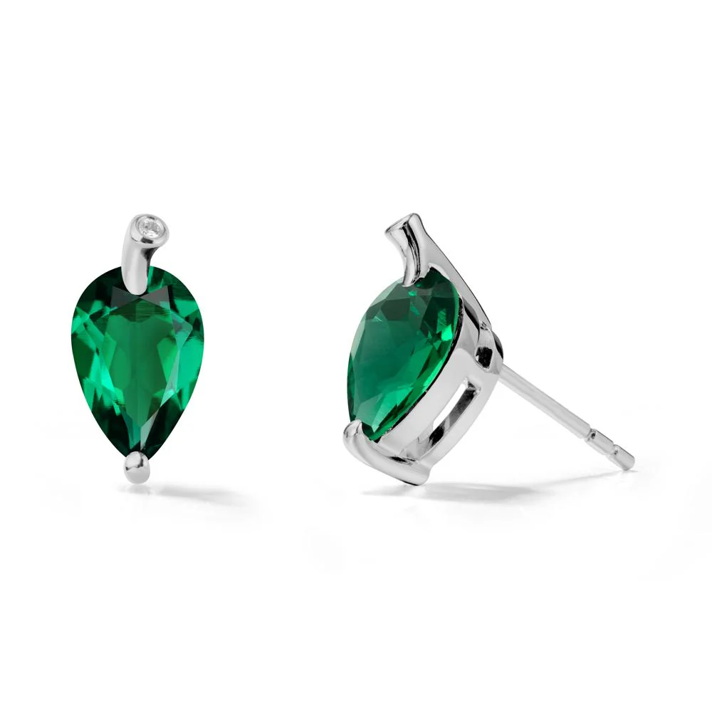 Nature Inspired Teardrop Emerald Leaf Earrings - Image 8