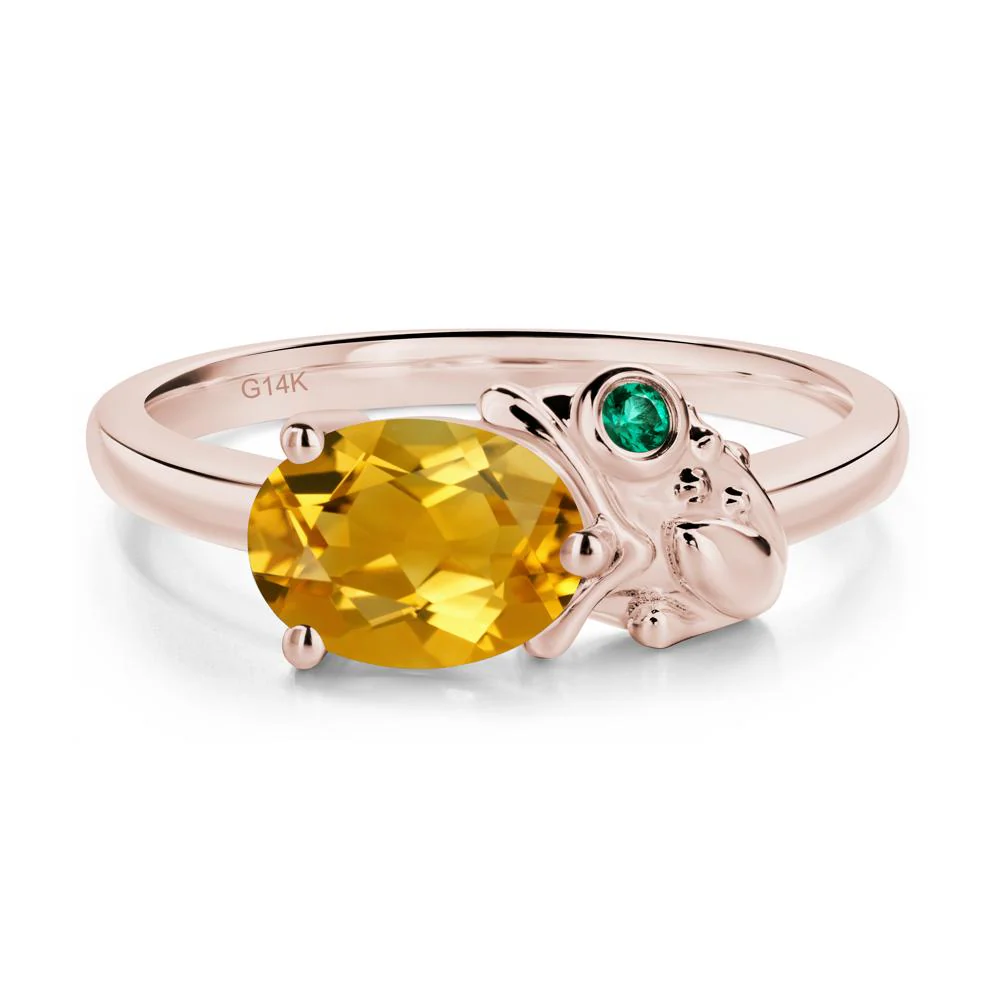 Nature Inspired Toad Citrine Ring