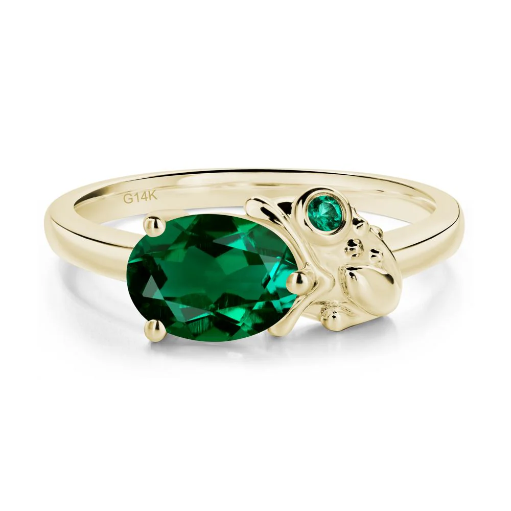 Nature Inspired Toad Emerald and Emerald Ring - Image 3