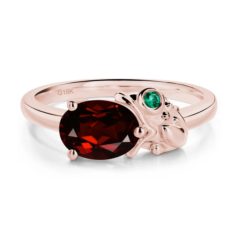 Nature Inspired Toad Garnet and Emerald Ring - Image 4