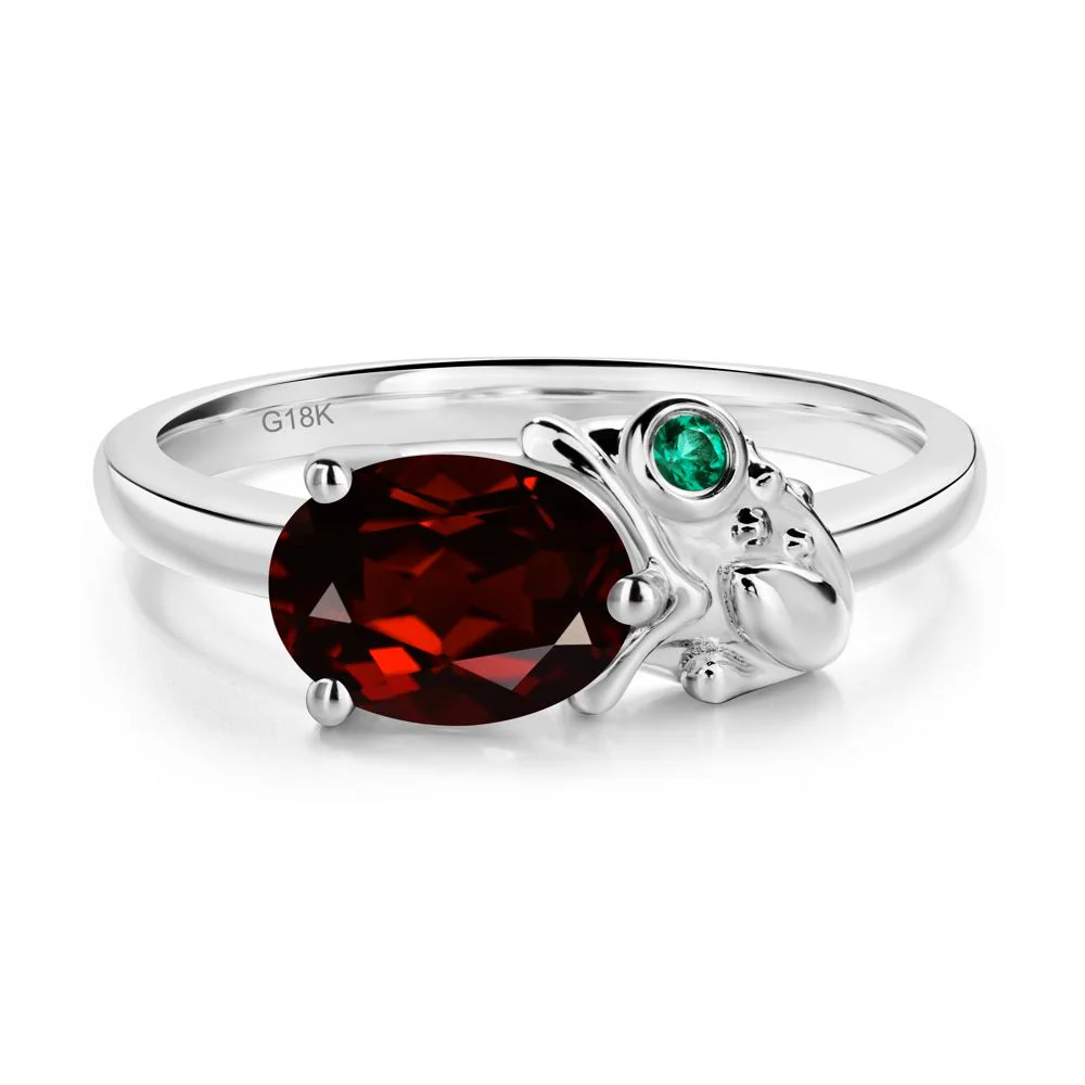 Nature Inspired Toad Garnet and Emerald Ring - Image 5