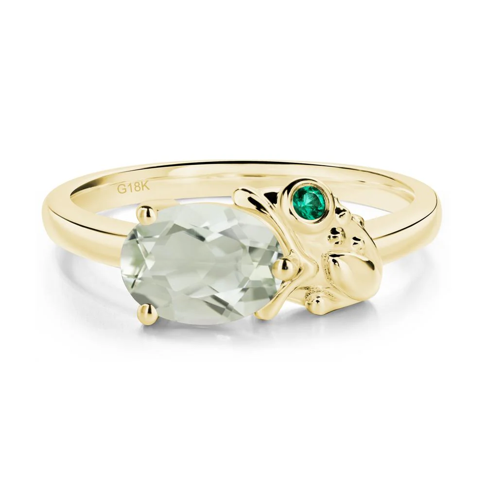 Nature Inspired Toad Green Amethyst and Emerald Ring - Image 6