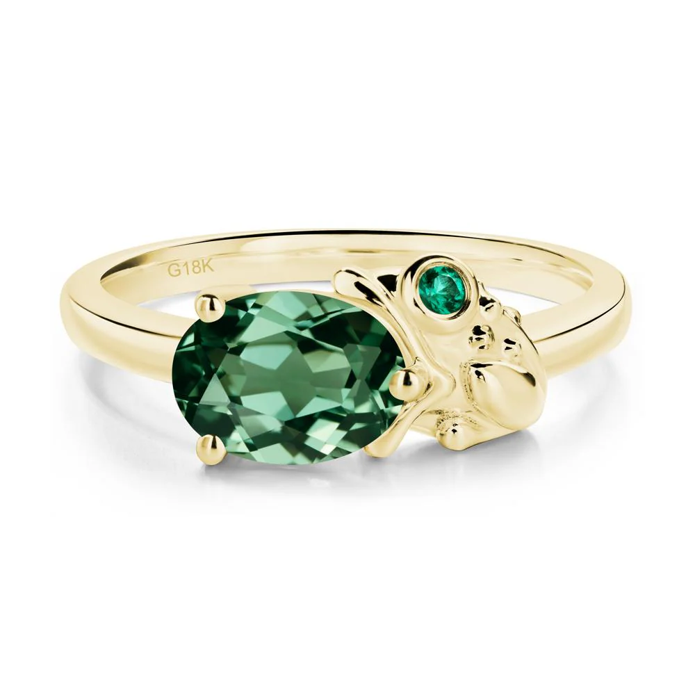 Nature Inspired Toad Green Sapphire and Emerald Ring - Image 6