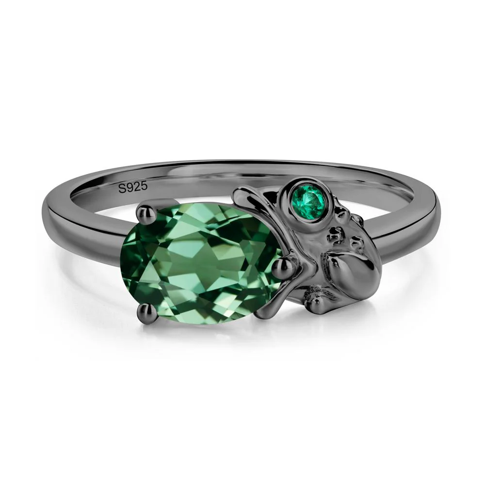 Nature Inspired Toad Green Sapphire and Emerald Ring - Image 7