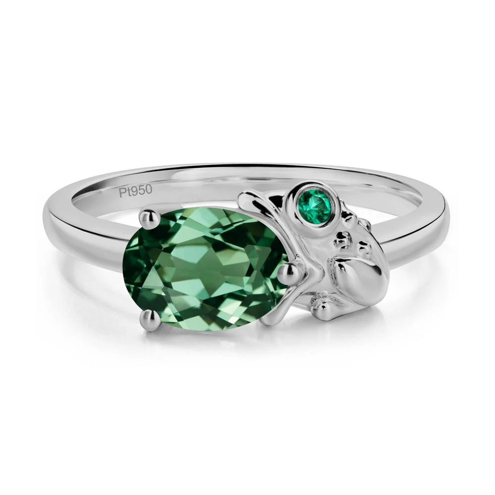 Nature Inspired Toad Green Sapphire and Emerald Ring - Image 8