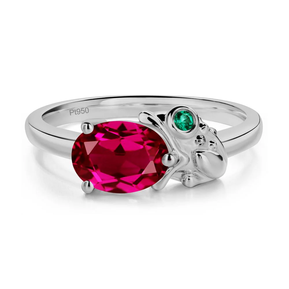 Nature Inspired Toad Ruby and Emerald Ring - Image 8