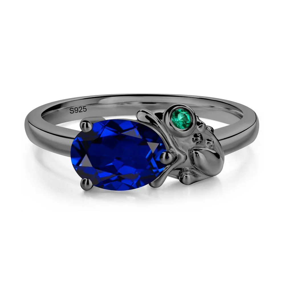 Nature Inspired Toad Sapphire and Emerald Ring - Image 7