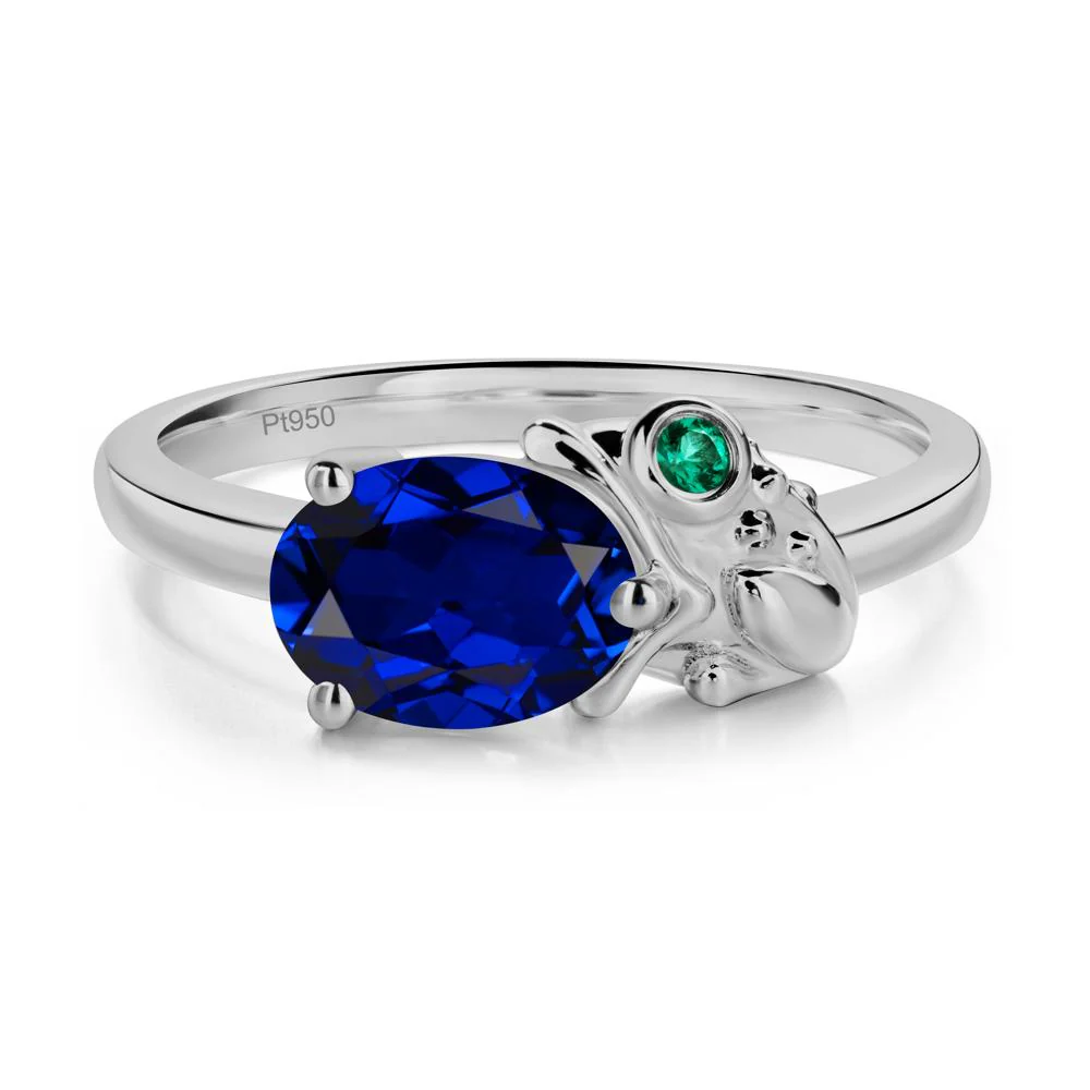 Nature Inspired Toad Sapphire and Emerald Ring - Image 8
