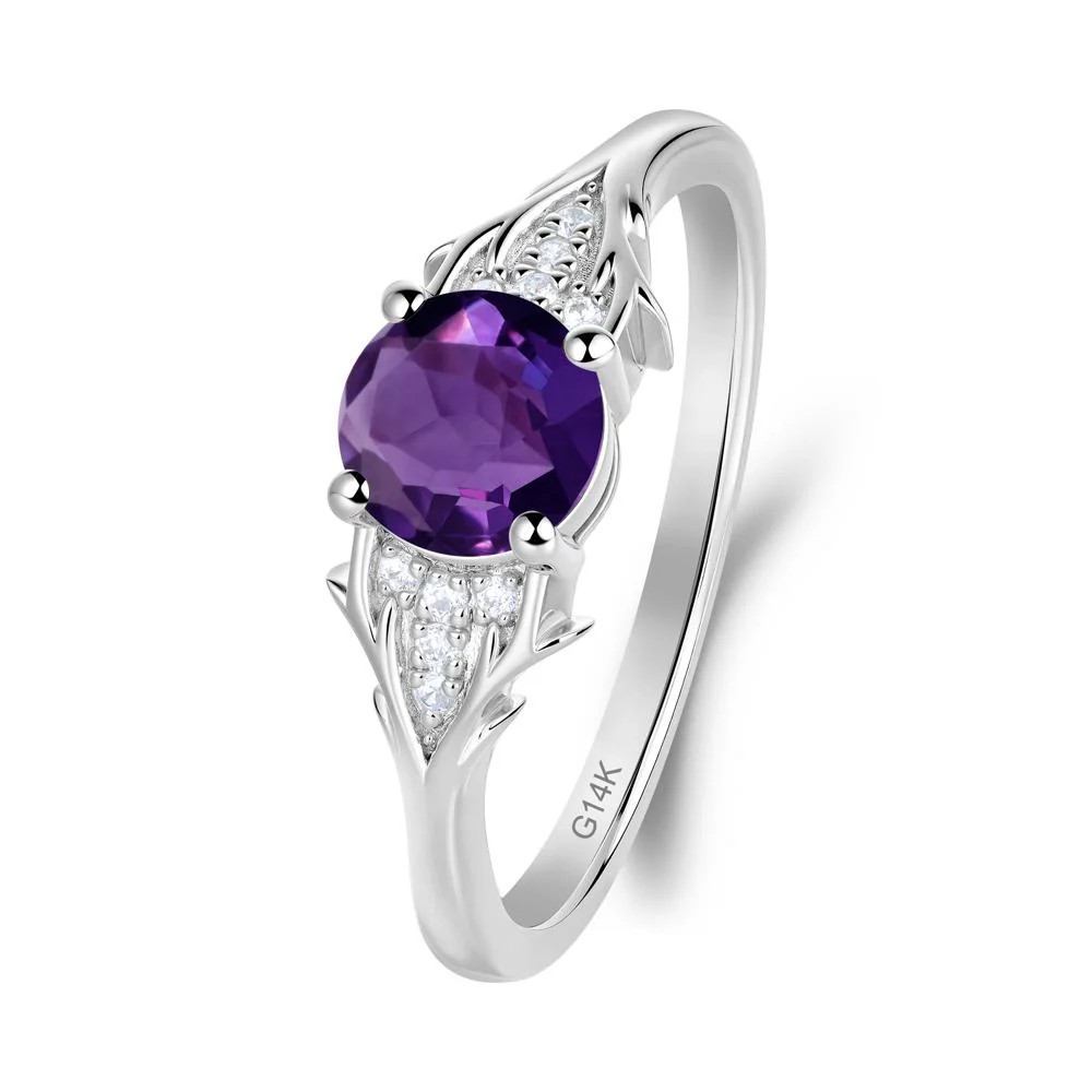 Nature Inspired Twig Textures Amethyst Ring - Image 8