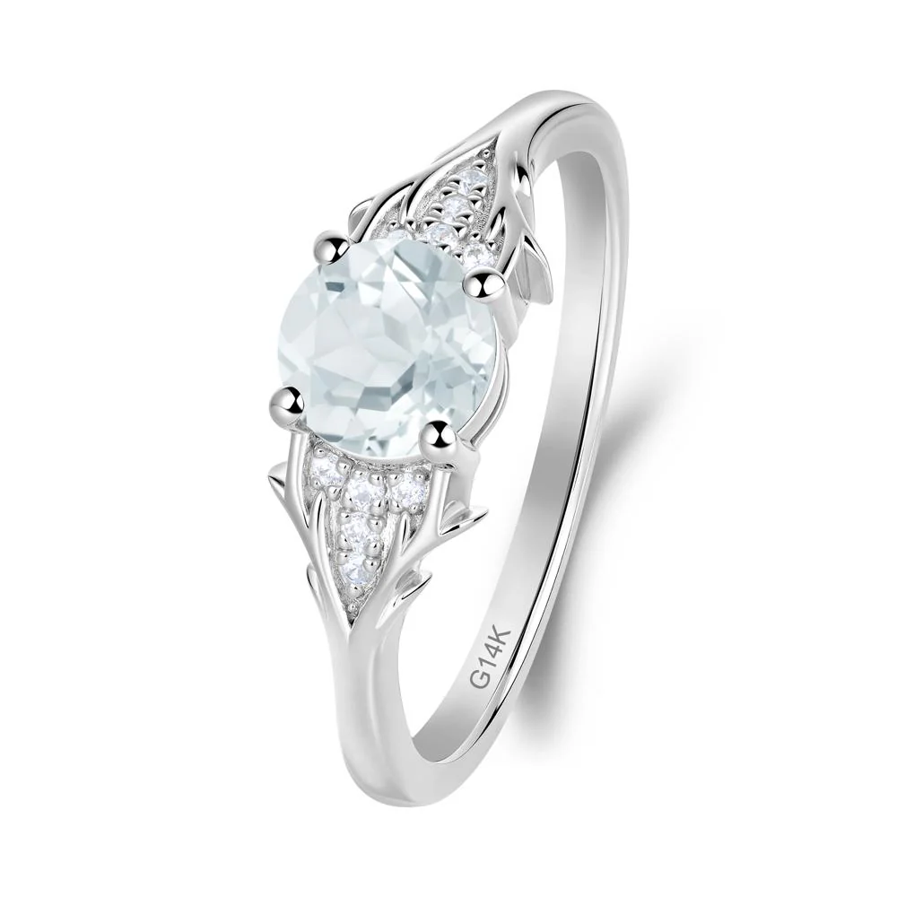 Nature Inspired Twig Textures Aquamarine Ring - Image 5