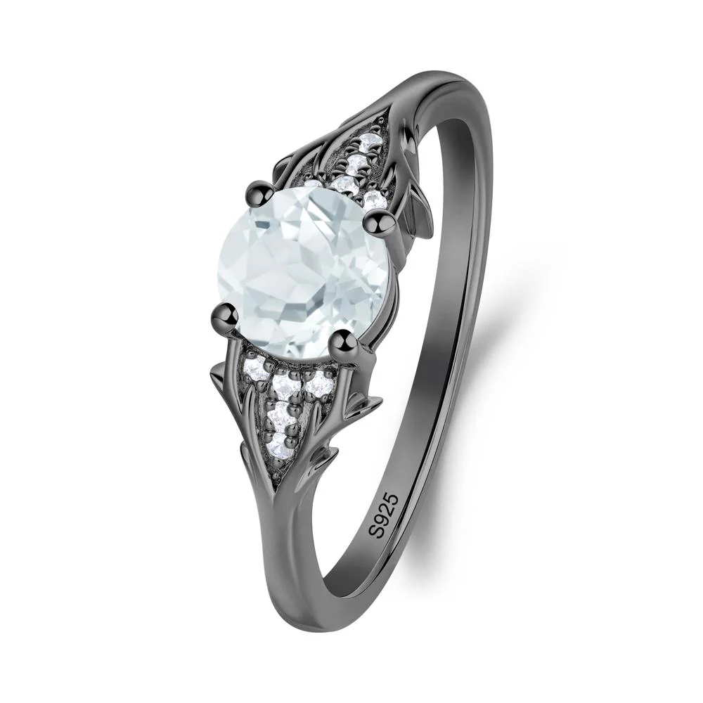 Nature Inspired Twig Textures Aquamarine Ring - Image 8