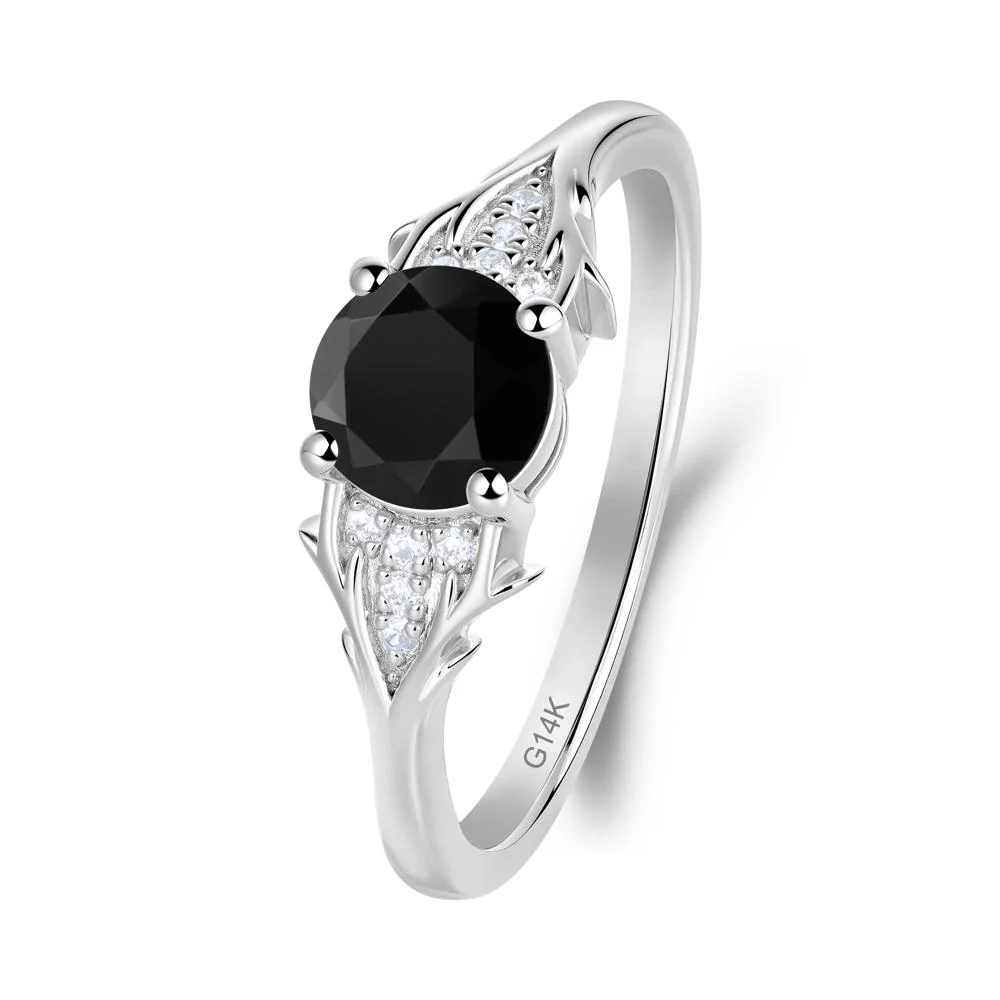 Nature Inspired Twig Textures Black Spinel Ring - Image 3
