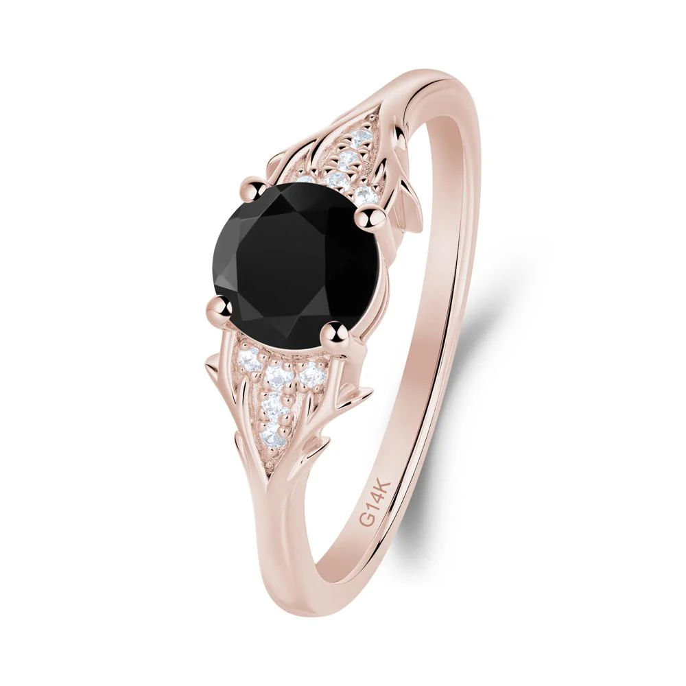 Nature Inspired Twig Textures Black Spinel Ring - Image 5