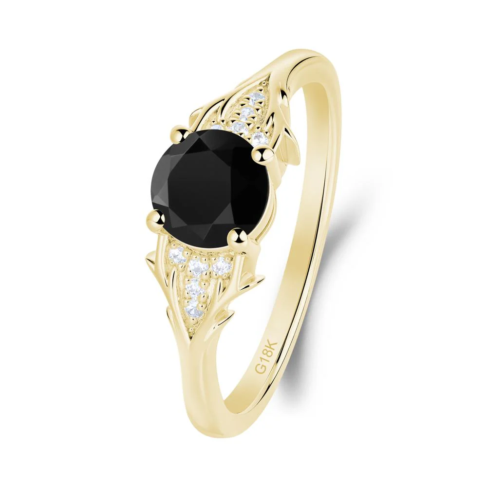 Nature Inspired Twig Textures Black Spinel Ring - Image 7